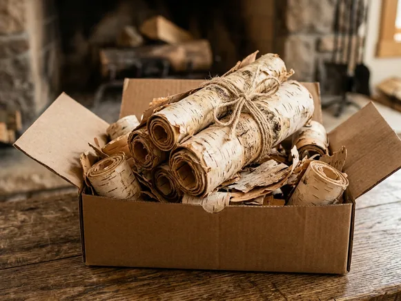 Береста для растопки, короб